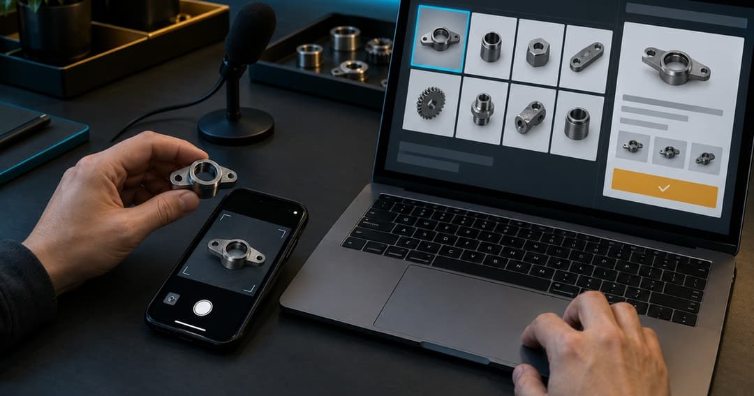 商品の写真と台帳を照合する作業のAI生成イメージ