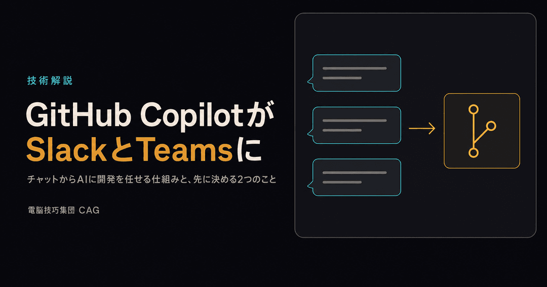 GitHub CopilotのSlack/Teams対応の記事のサムネイル