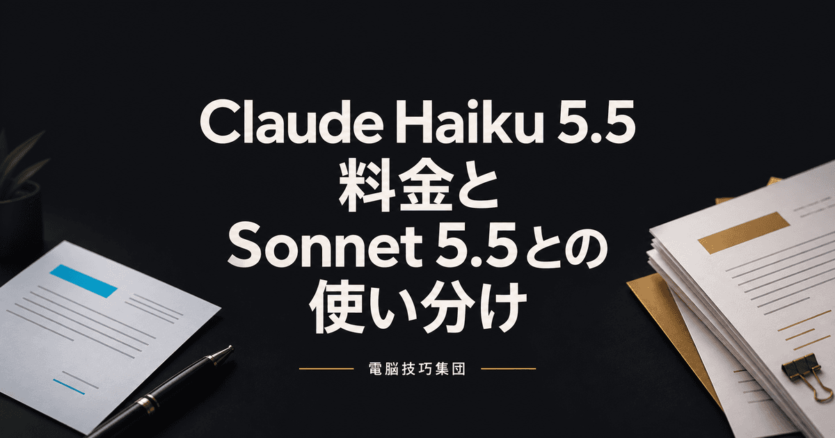 Claude Haiku 5.5とは──料金とSonnet 5.5との使い分けを解説