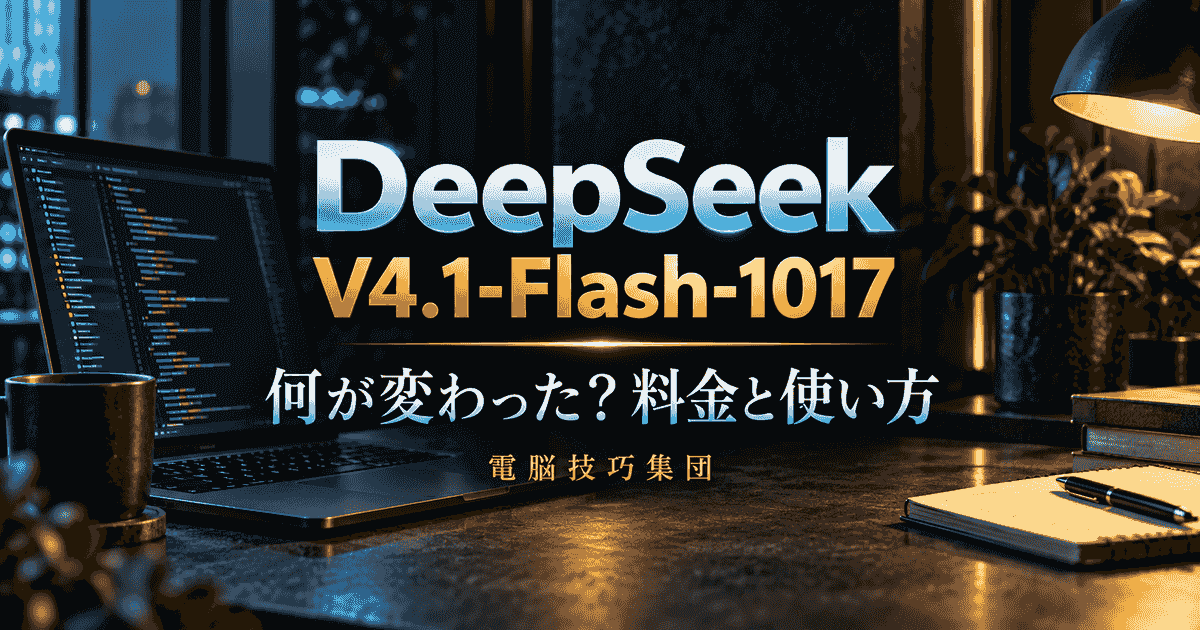 DeepSeek V4.1-Flash-1017とは──何が変わった?料金と仕事での使い方