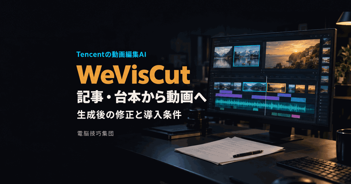 WeVisCutとは──記事・台本から動画を作り、後から直せるAI編集エージェント