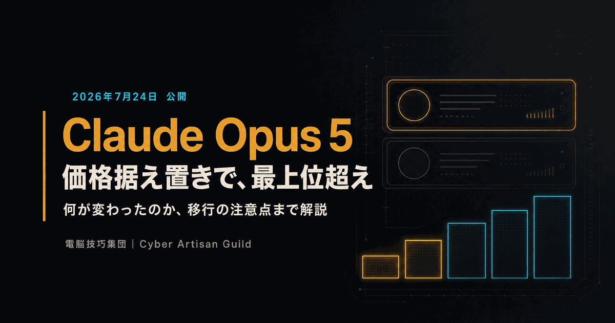 Claude Opus 5を、分かりやすく ──価格据え置きで世代交代、倍の値段の最上位モデルを上回った新モデルを解説