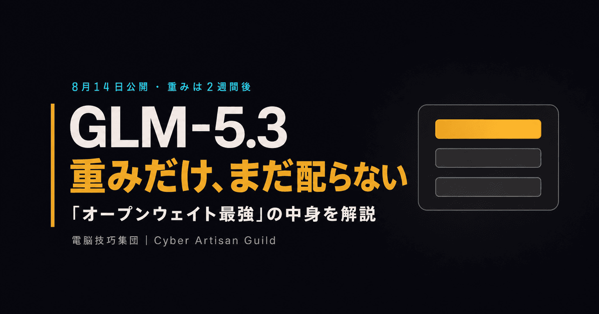 GLM-5.3とは何か ──「オープンウェイト最強」のコーディングAIが、重みだけ公開を2週間止めた理由を解説