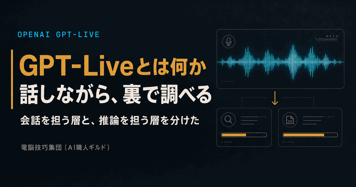 GPT-Liveとは何か ──ChatGPTの音声が「話しながら裏で調べる」二層構造になった理由を解説