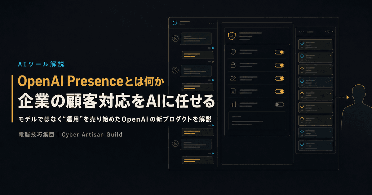 OpenAI Presenceとは何か ──企業の顧客対応をAIエージェントに任せる新プロダクトを解説