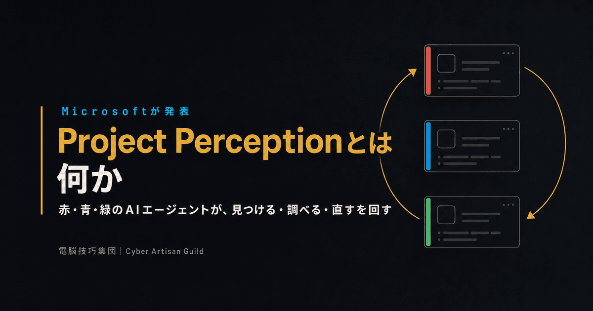 Project Perceptionとは何か ──赤・青・緑のAIエージェントが「見つける・調べる・直す」を回す、Microsoftの新セキュリティシステムを解説