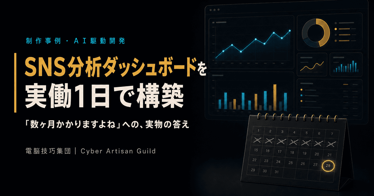 『数ヶ月かかります』は本当か ──SNS分析ダッシュボードをAI駆動開発で実働1日・8コミットで作った制作事例