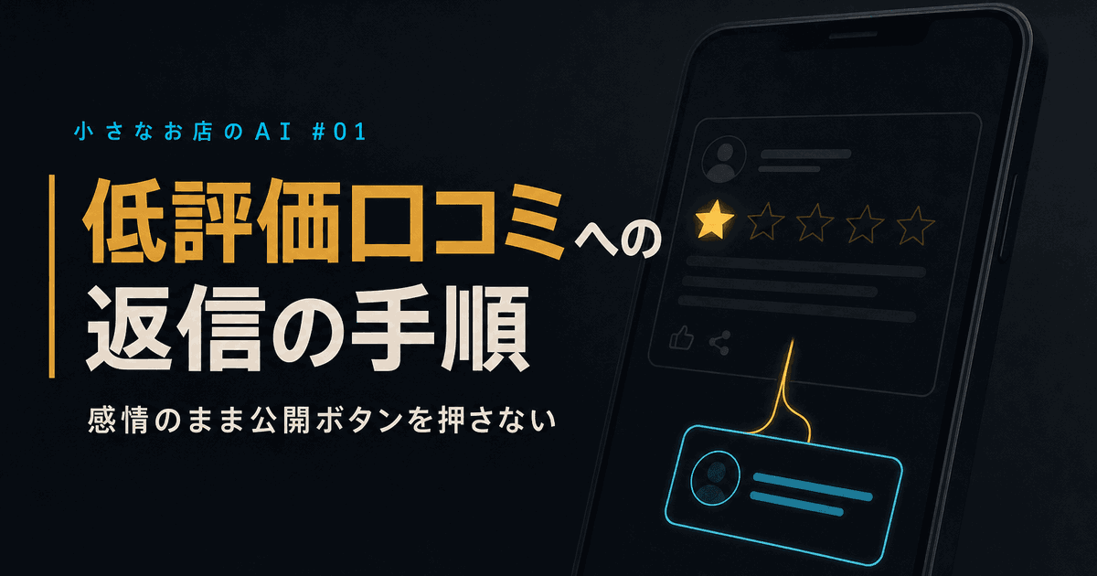 低評価の口コミへの返信の手順 ── 感情のまま公開ボタンを押さないための五段階